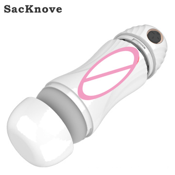 SacKnove NEW Sex Electric Masturbator Clamping Vibration Suction Moaning Sound Penis Vibrator Tool Machine Men Masturbation Toys